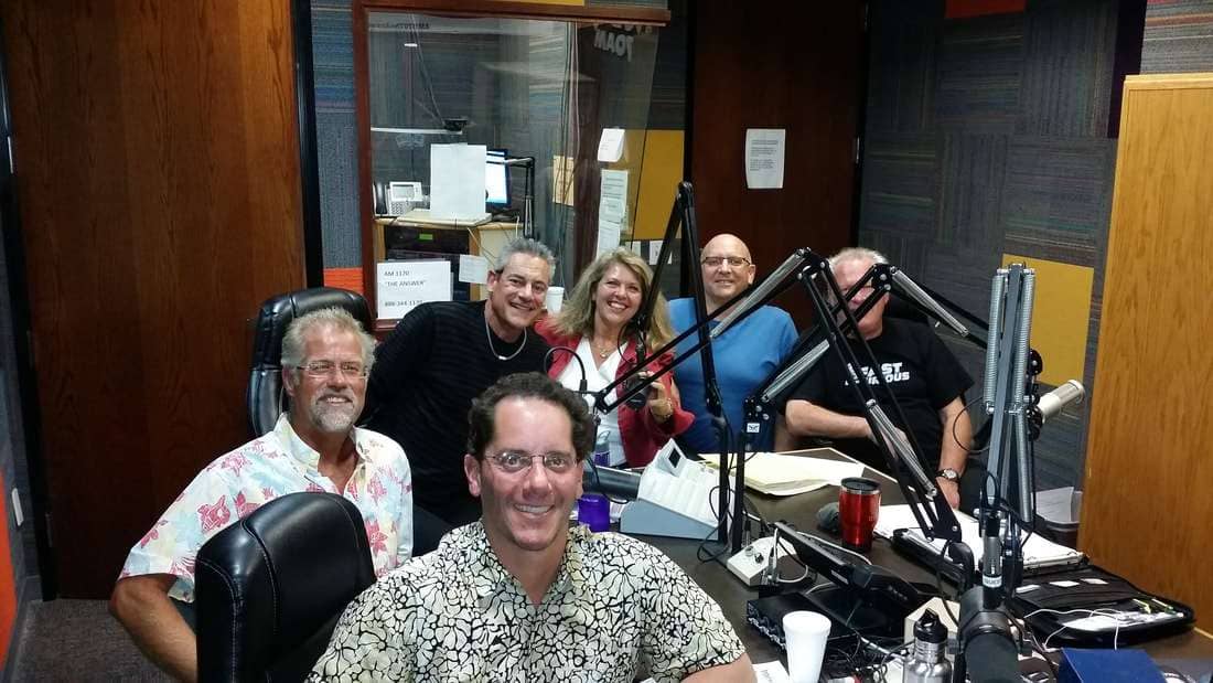 Charlie Johnson with fellow EcoFest organizers and DJs for Green Machine Radio AM1170