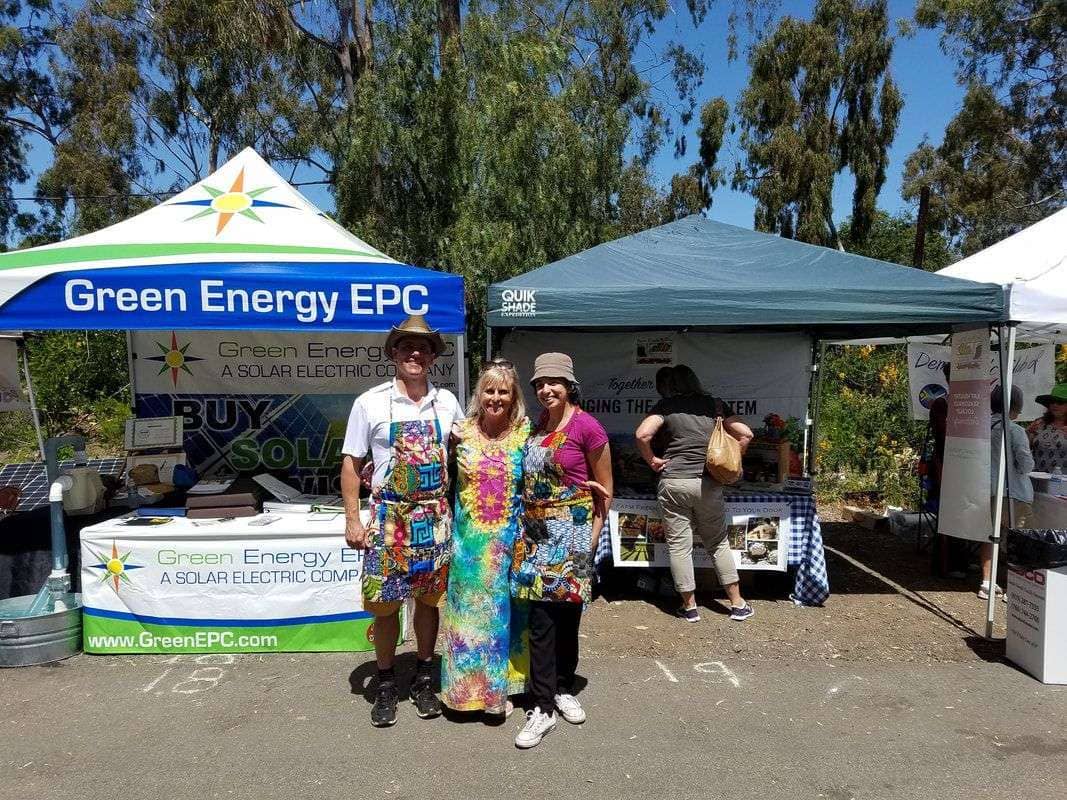 Charlie making friends at Earth Fair at Alta Vista Botanical Gardens.