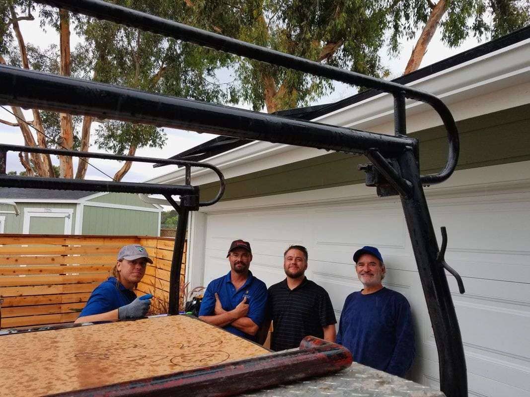 Green Energy EPC Solar PV installation team: Alec Bishop, Laurence Crispin, Steve Alden, Phil Salamone (Electrician C-46)