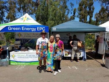 Charlie Johnson makes new friends for Green Energy EPC at the Earth Fair at Alta Vista Botanical Gardens in Vista, CA