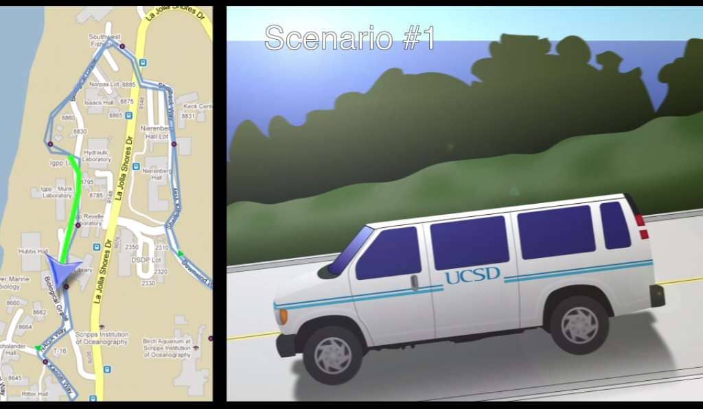 UCSD shuttle bus daily route has 400 ft. elevation change.