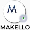 Makello company logo, inspired by solar eclipse and solar panel pattern.
