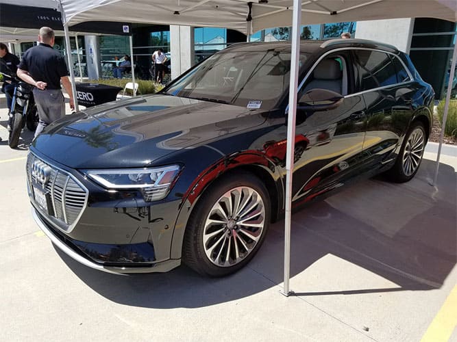 BEV 2019 Audi e-tron AWD: 95kWh battery @ 2.2mi/kWh = 204mi EV range; 204 mi Total Range, 402 Total hp. MSRP=$74,800