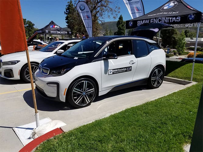 BEV 2019 BMW i3 RWD: 42kWh battery @ 3.3mi/kWh = 153mi EV range; 153 mi Total Range, 168 Total hp. MSRP=$44,450