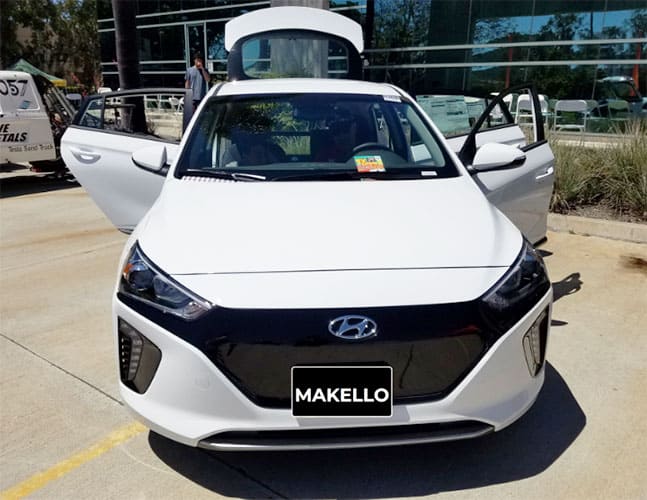 BEV 2019 Hyundai IONIQ Electric FWD: 28kWh battery @ 4.0mi/kWh = 124mi EV range; 124 mi Total Range, 118 Total hp. MSRP=$30,315