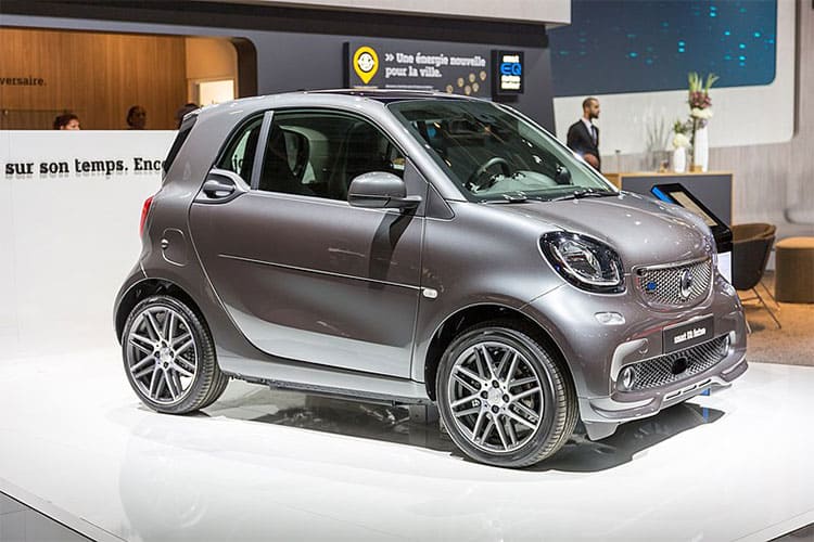 BEV 2019 smart EQ fortwo Coupe RWD: 18kWh battery @ 3.2mi/kWh = 58mi EV range; 58 mi Total Range, 80 Total hp. MSRP=$23,900