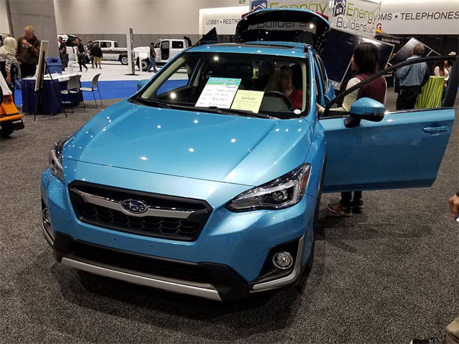 PHEV 2019 Subaru Crosstrek Hybrid AWD: 9kWh battery @ 2.6mi/kWh = 17mi EV range; 11.3gal. @ 41.MPG = 463mi ICE Range; 480 mi Total Range, 252 Total hp. MSRP=$34,995