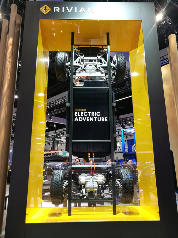 The electric platform of the Rivian R1T electric truck on 2018 LA Auto Show on Makello Blog
