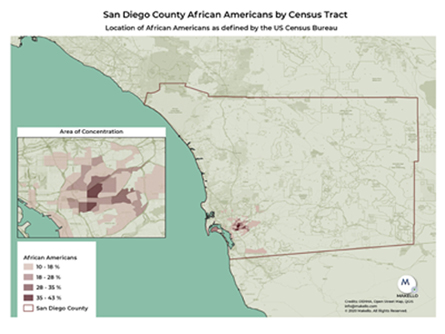 Afircan Americans mostly in southwest San Diego.