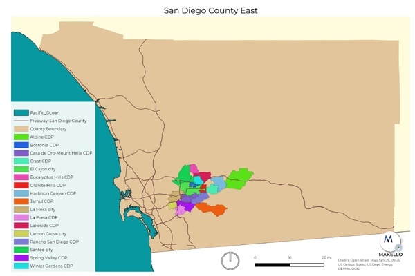 Makello service communities in East County San Diego