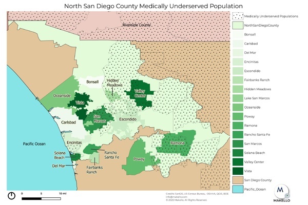 Areas in North County San Diego are medically under-served.