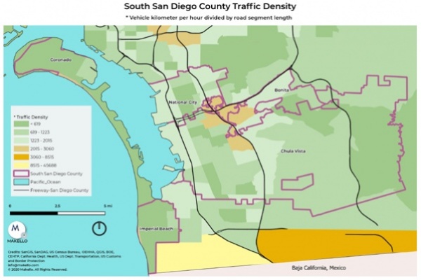 Traffic Density in South County San Diego