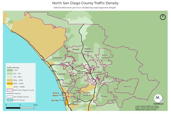 Traffic Density in North County San Diego